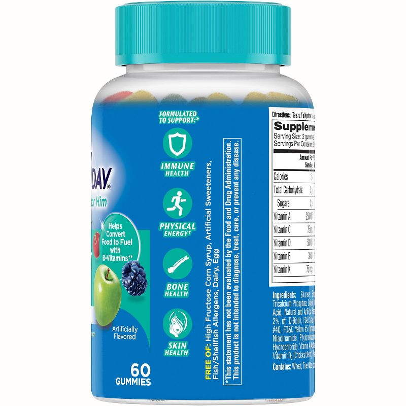 One A Day Teen Multivitamin Gummies for Him - 60ct