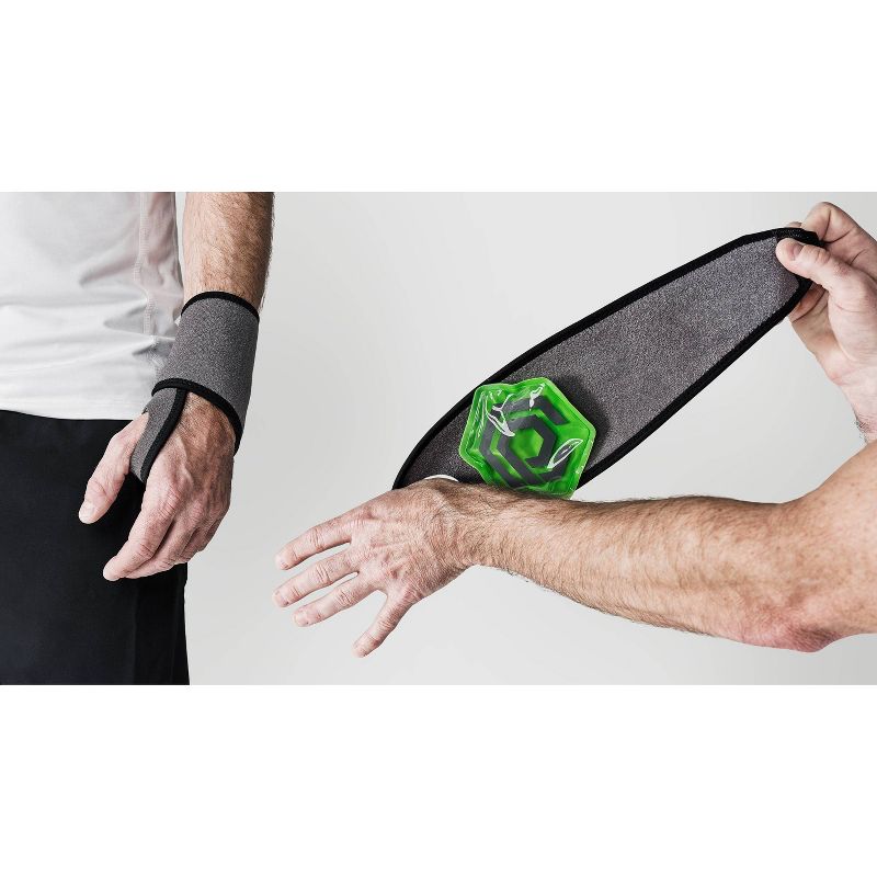 Neoprene Hand/Wrist Compression Sleeve + Two Attachable 4x4 Heat/Ice Gel Packs