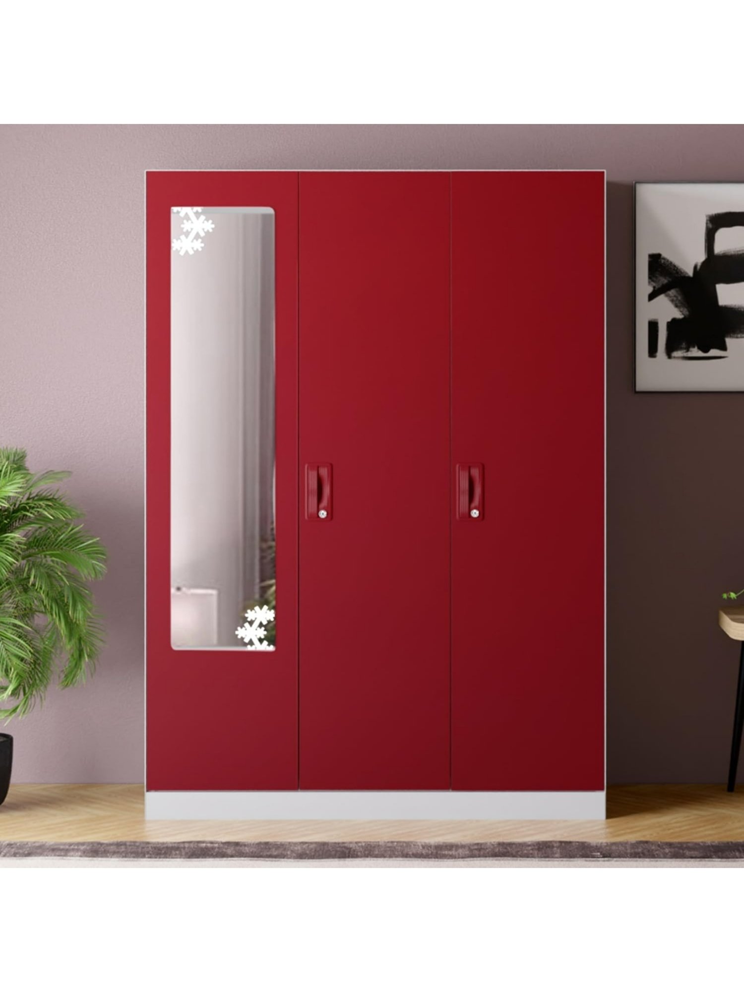 Godrej Interio Ewa Brown Engineered Wood 4 Door Wardrobe