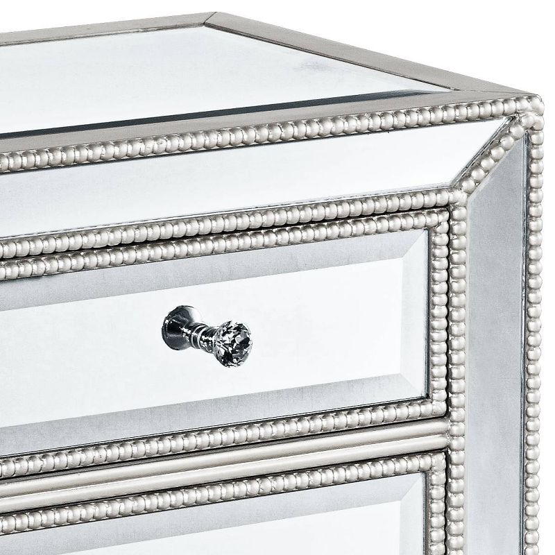 Coast to Coast Trevi 20" Wide 3-Drawer Silver Mirrored Accent Table