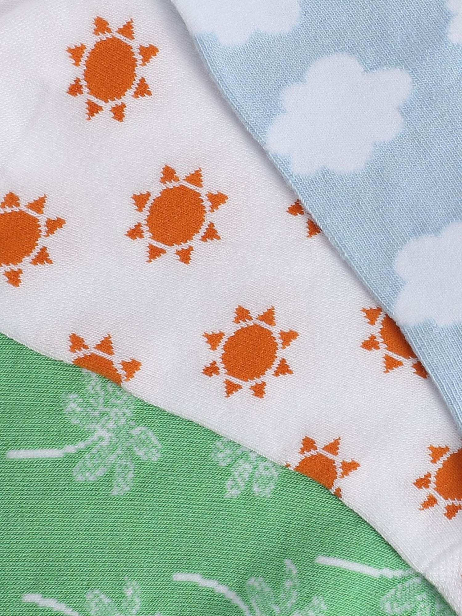 Jack & Jones Jacsummer Multicolor Cotton Printed Ankle Length Socks - Pack of 3