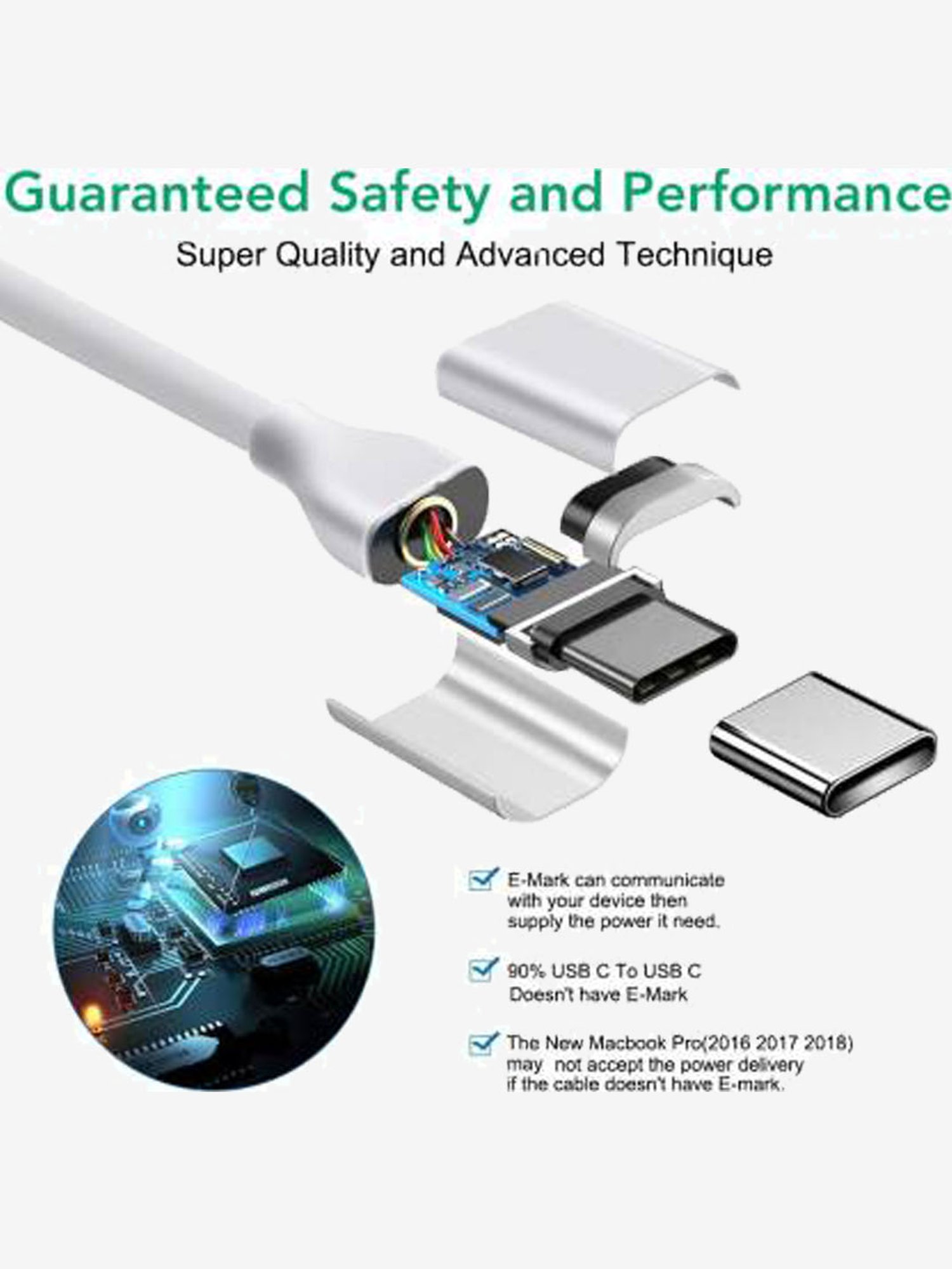 Moerdon MUC-C4C100W 100 Watt Fast Charging Data transfer Cable (Black)