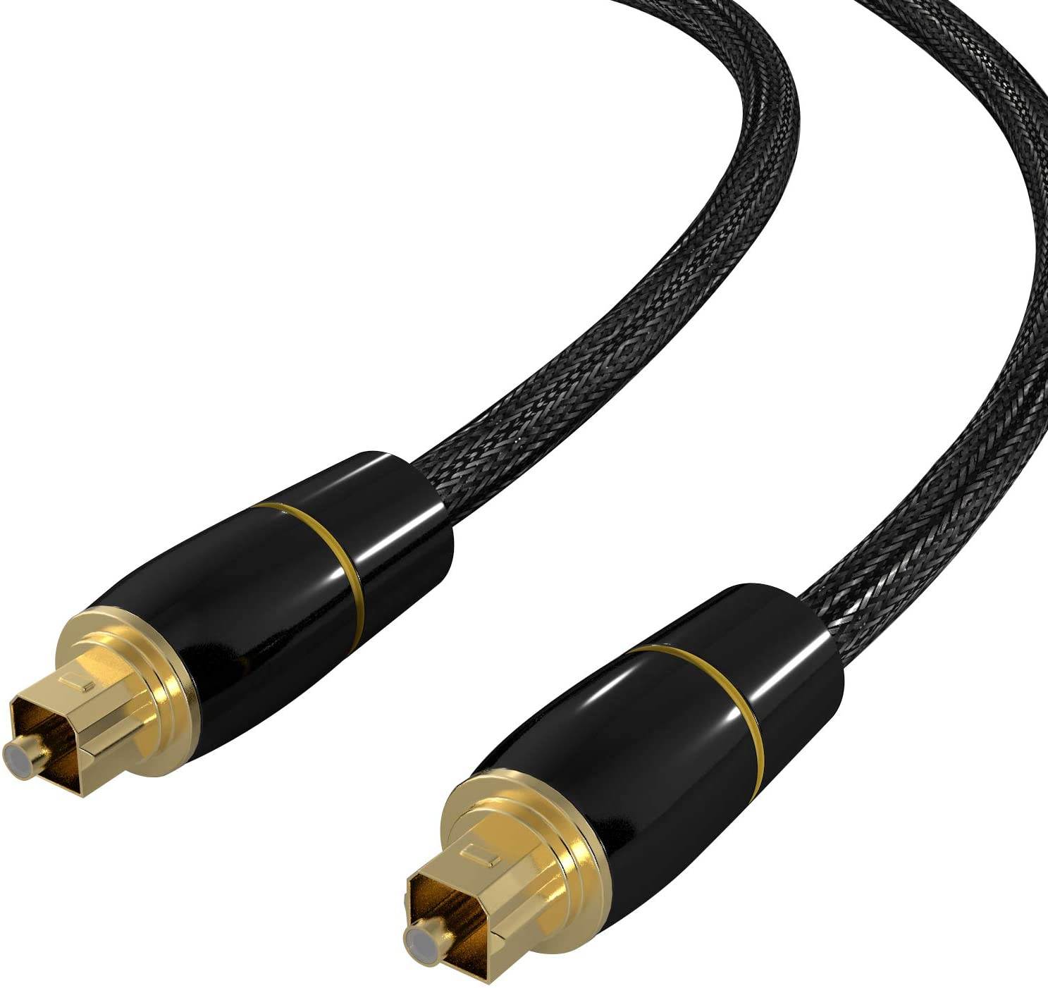 Digital Optical Audio Cable Toslink Cable(3.3 Feet)-[Flawless Audio,Ultra-Durable] Home Theater Fiber Optic Male to Male Gold Plated for Sound Bar, TV, PS, Xbox, Samsung