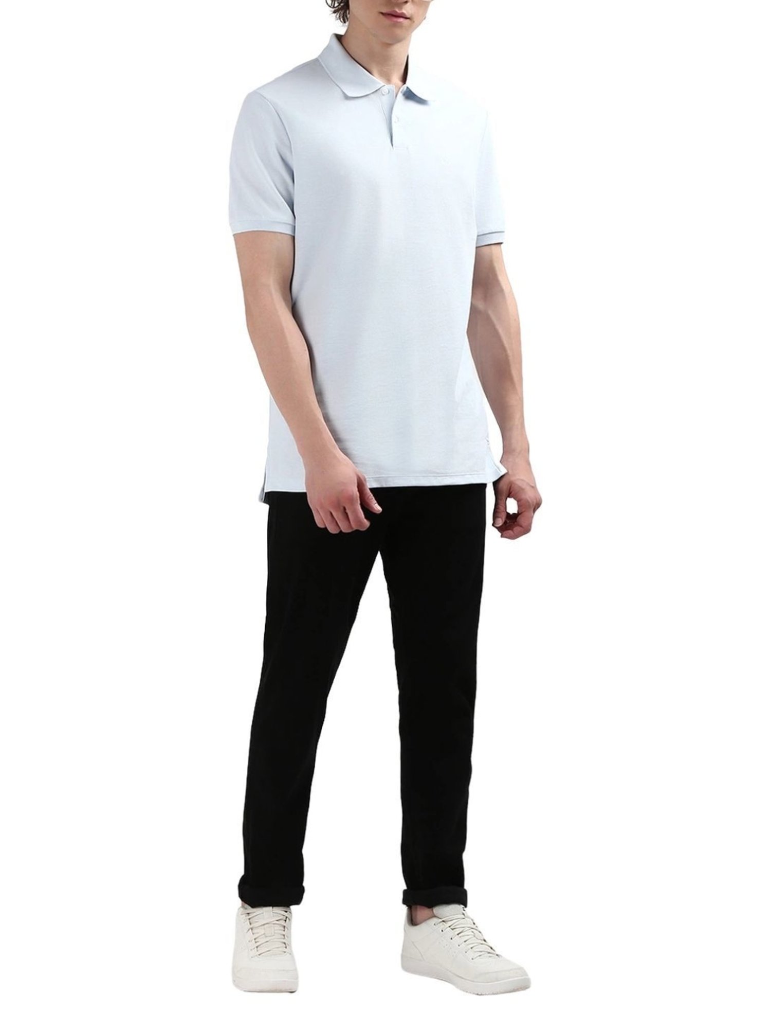 Calvin Klein Blue Cotton Regular Fit Polo T-Shirt