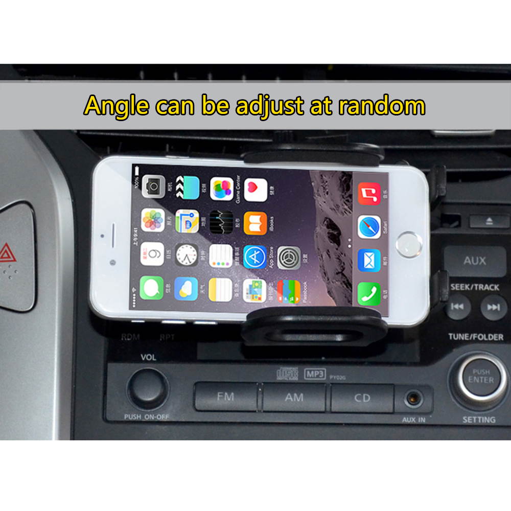 CD Slot 360&deg;rotating Car Mount Holder For Smart Phone iPhone 6 Plus Galaxy S5 Note 4/3 GPS