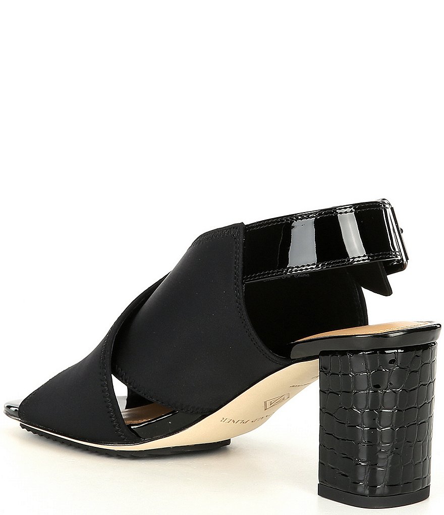 Donald Pliner Pyper Slingback Croco Printed Heel Dress Sandals