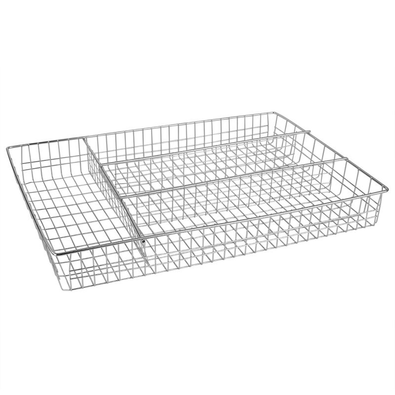 Home Basics4 Section Steel Cutlery and Flatware Tray, Chrome