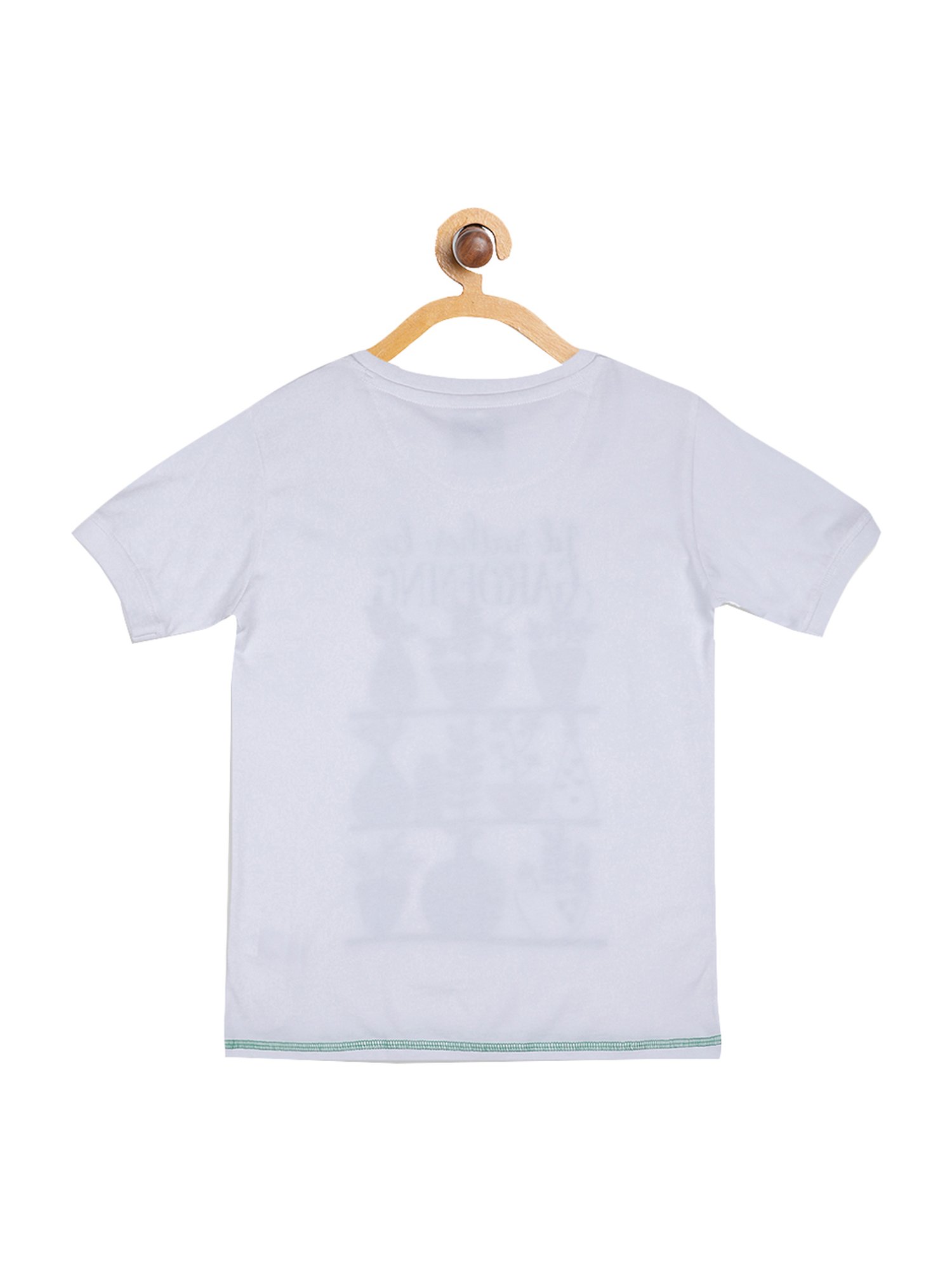 Blue Giraffe Boys White Cotton Printed T-Shirt