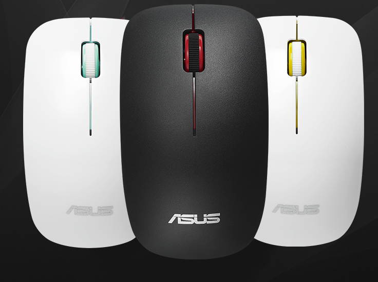 Asus UT220 Ergonomic Design, Classic Exterior 2.4GHz 10m 1600DPI Wireless Mouse  For Office And Game, High Compatibility Support PC, and Laptop  - White, Green Side Scroll Wheel