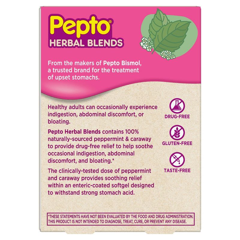 Pepto-Bismol Herbal Blends Softgel - Peppermint & Caraway - 14ct