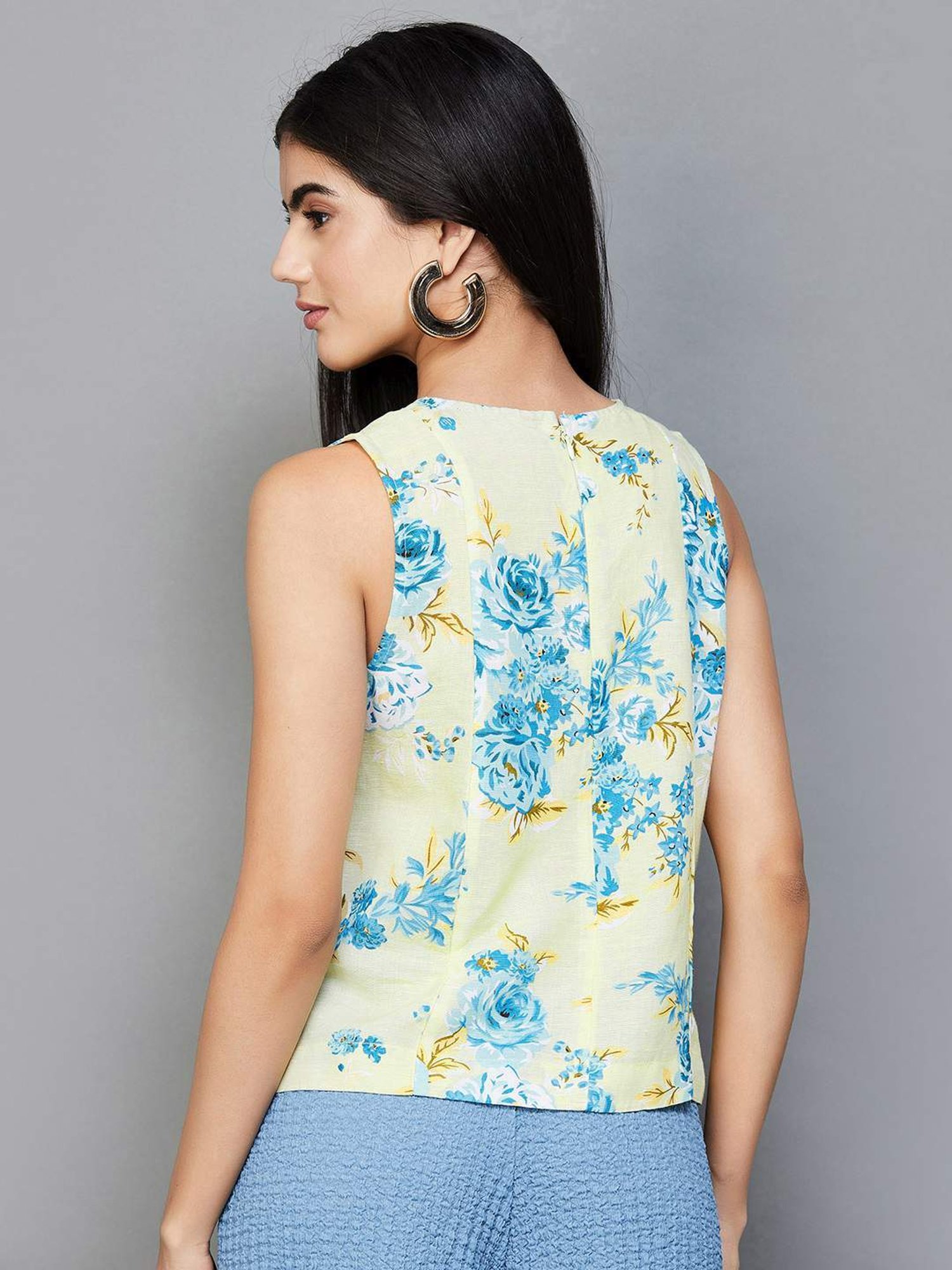 Code by Lifestyle Green Printed Top