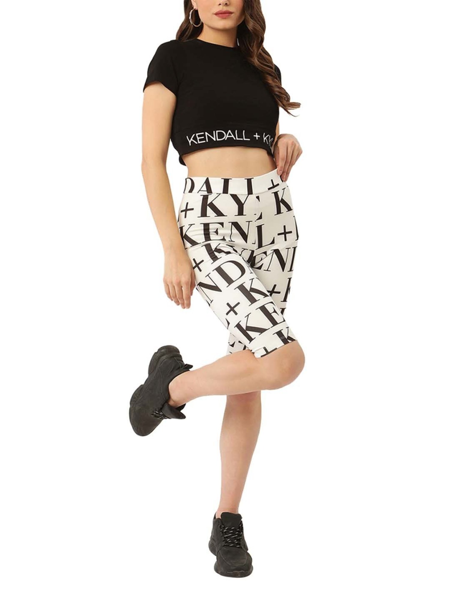 KENDALL + KYLIE White High Rise Sports Shorts