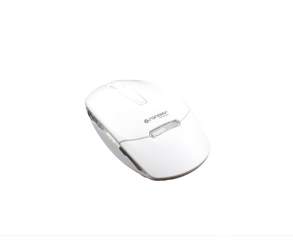 SANOXY 2.4G Wireless Ergonomic Optical  Mouse for Computer/Laptop 500/1000 DPI  (White)