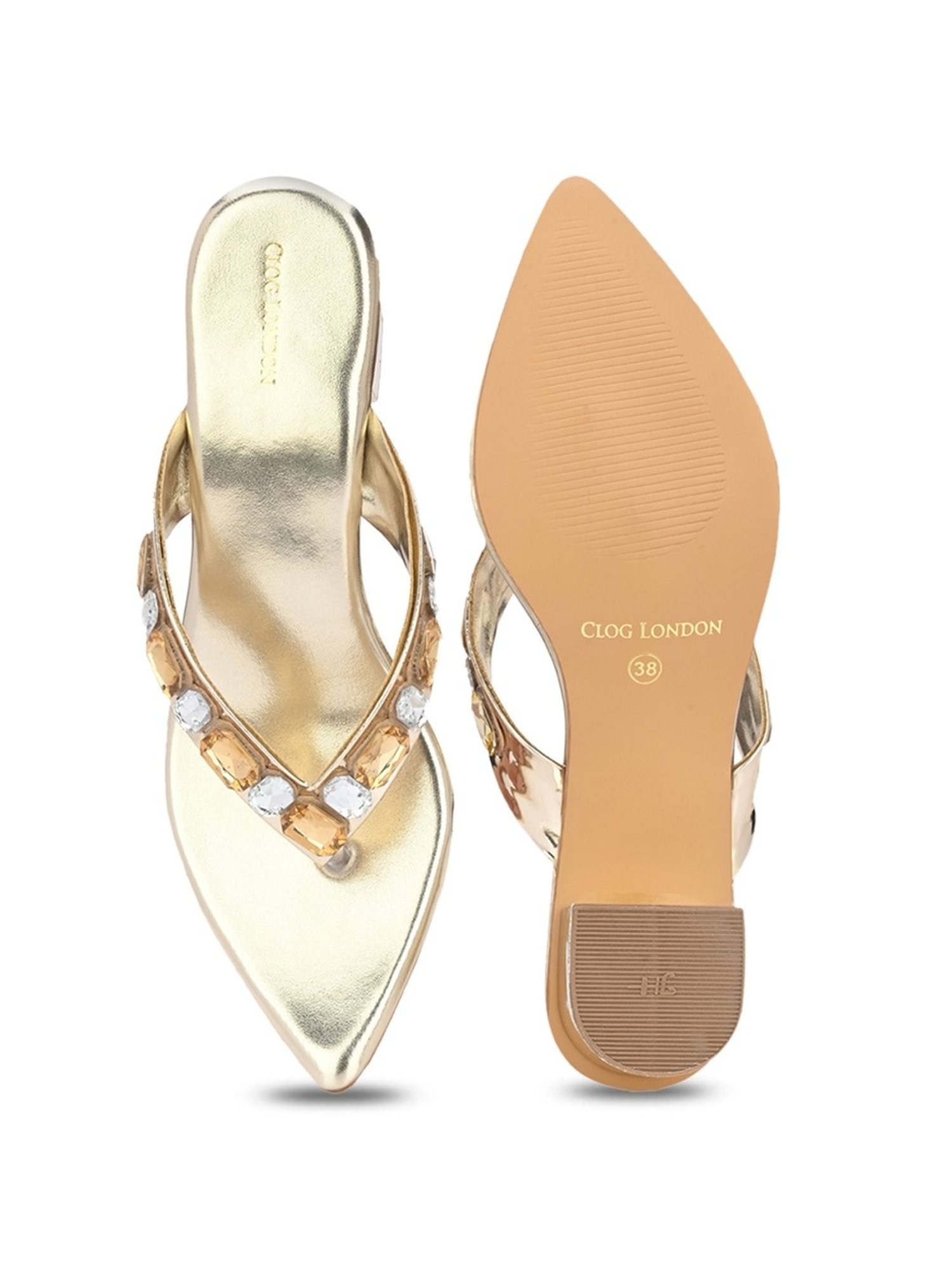 Clog London Women's Golden Thong Sandals