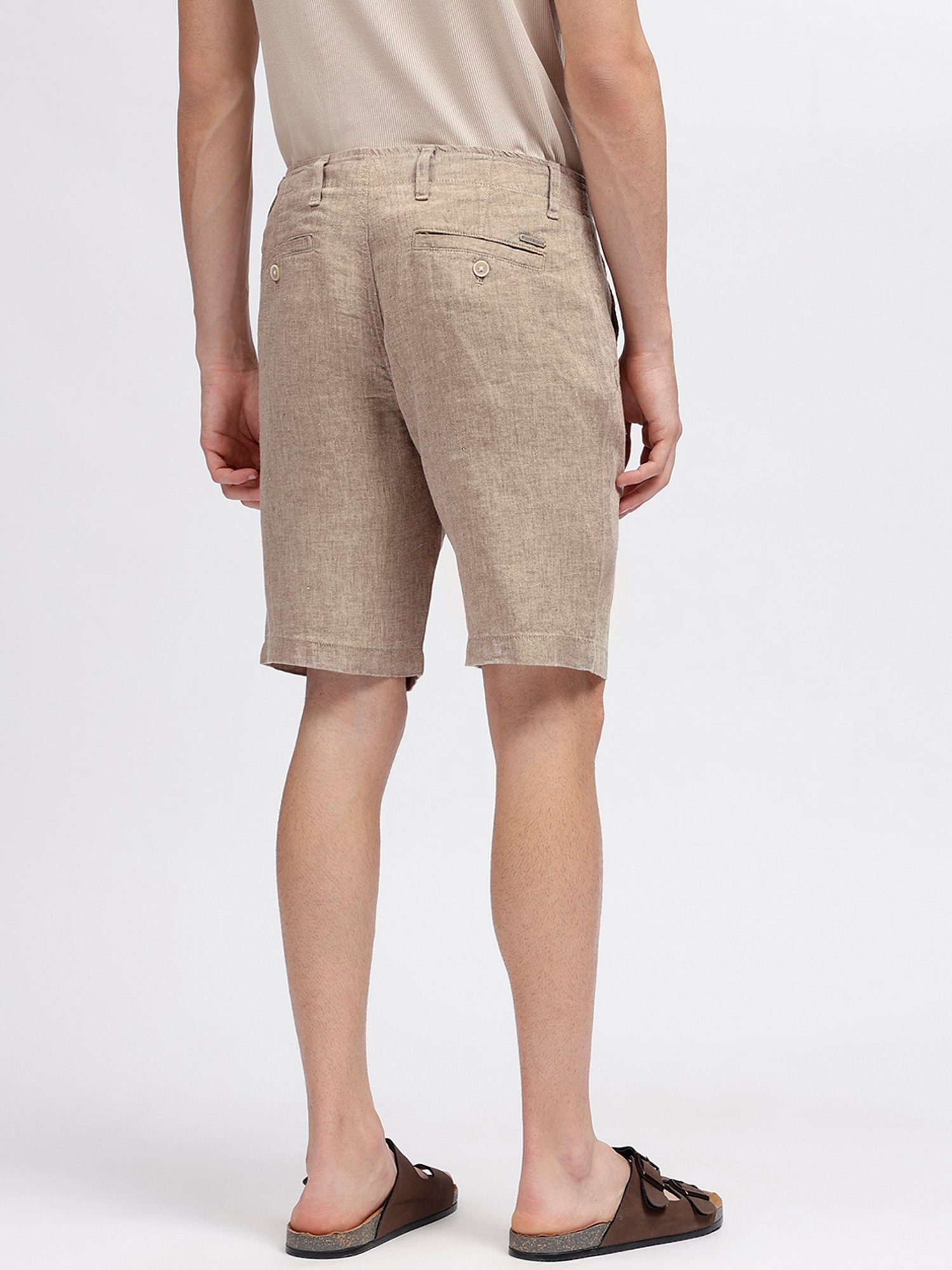 Bruun & Stengade Brown Regular Fit Linen Shorts