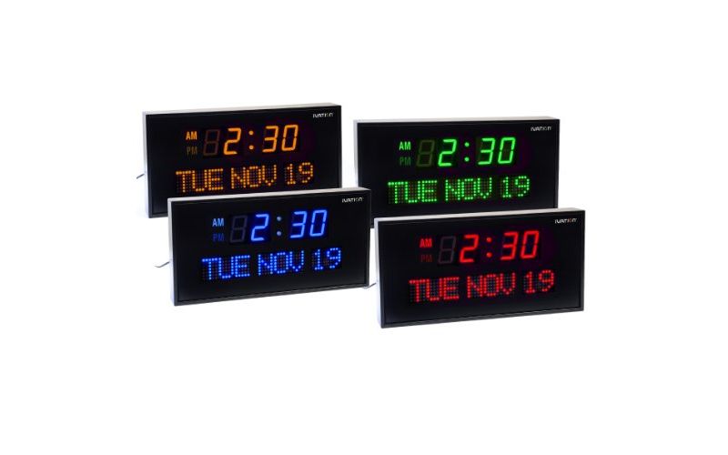Ivation Big Oversized Digital Blue LED Calendar Clock with Day and Date - Shelf or Wall Mount&nbsp;(12 inches - Blue LED)