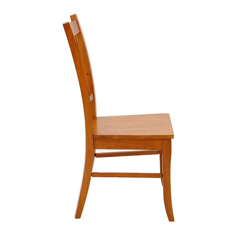 Coaster Home Furnishings Marbrisa Slat Hardwood Contemporary Modern Ladder Back Side Dining Room Chairs, Sienna Brown (Set of 2)