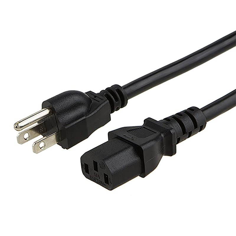 2Pack 6 Feet 18 AWG Universal Power Cord for NEMA 515P to IEC320C13 Cable 18M Black