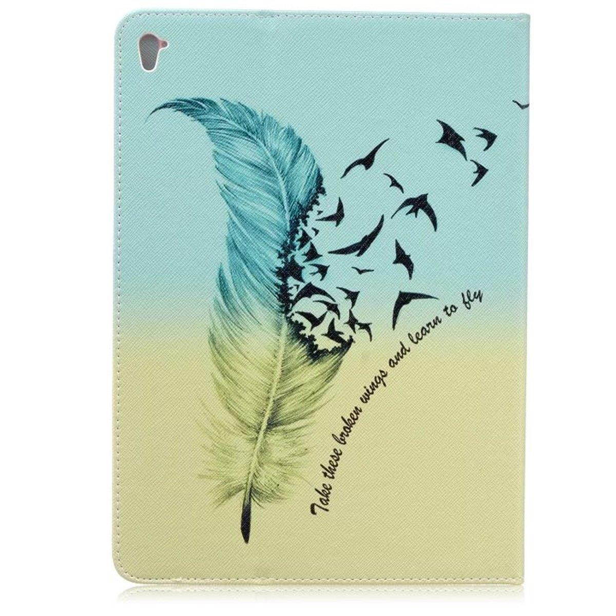 iPad Pro 9.7 Case, Newshine Premium Synthetic Leather Stand Case Cover with [Card Solts] for Apple iPad Pro 9.7 inch 2016 Release Table (Feather)