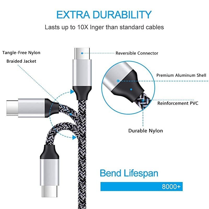 USB C Charger,  Dual Port 2.1A Charger Block Plug with 6ft Type C Fast Charging Cable for Samsung Galaxy S21 S20 Note 21 20 Ultra S10 A50, LG Stylo 6/5/4 G8 G7 ThinQ, Moto G9 G8 G7,OnePlus 7 6T