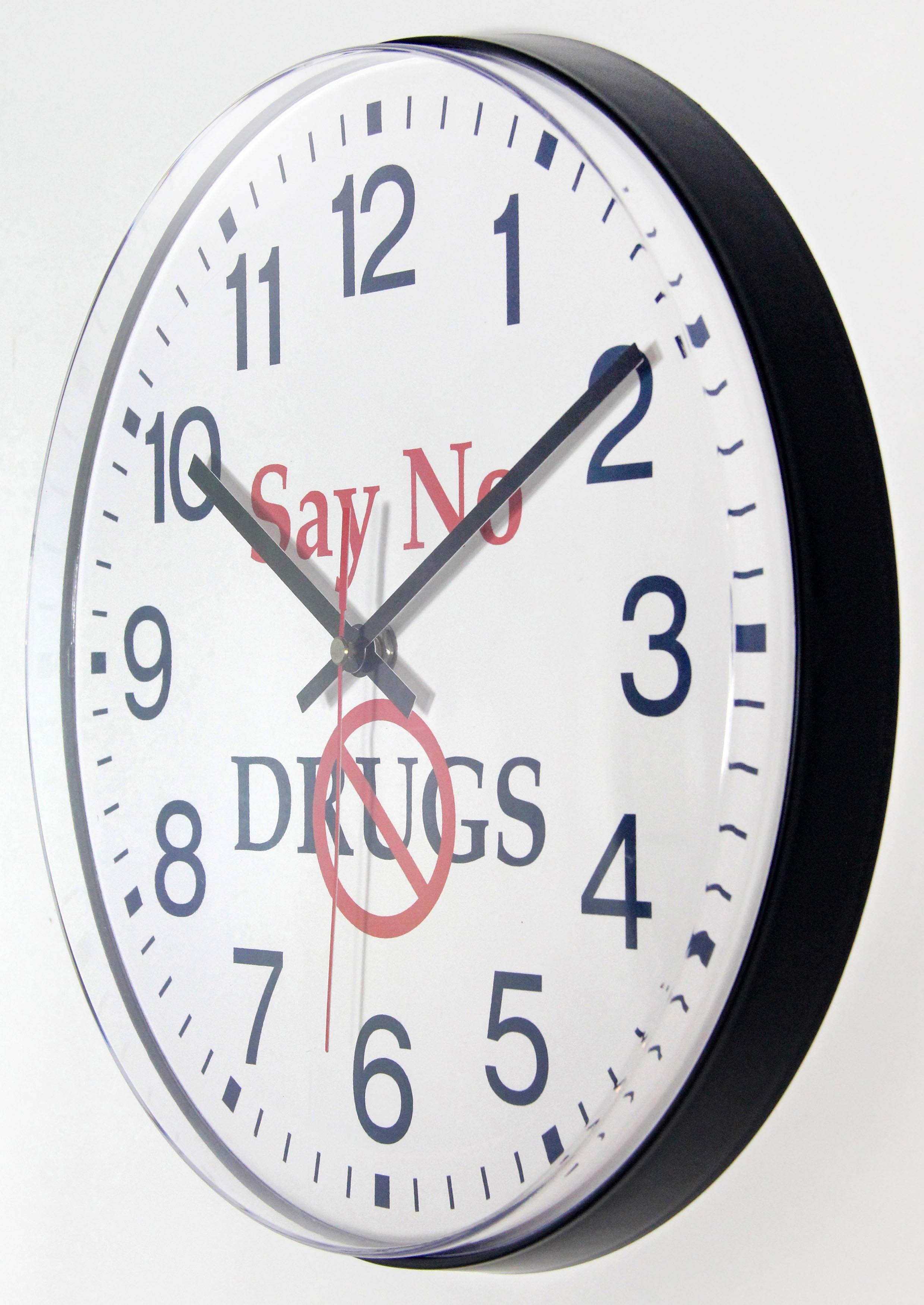 "Say No To Drugs" 12 inch Professional Educational Wall Clock Anti-Drug