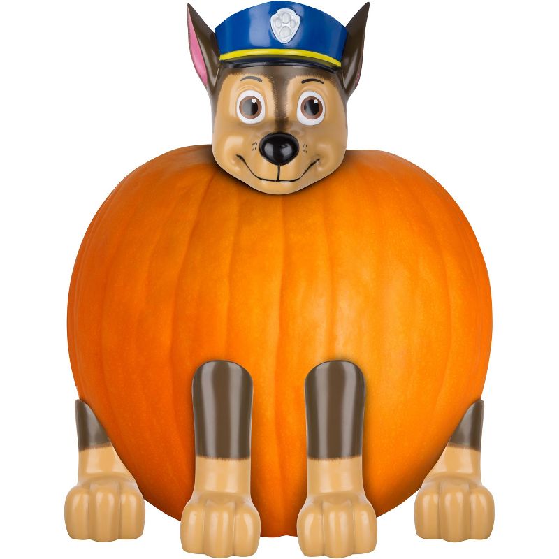 Gemmy Pumpkin Push In Chase Police Pup Nick, brown