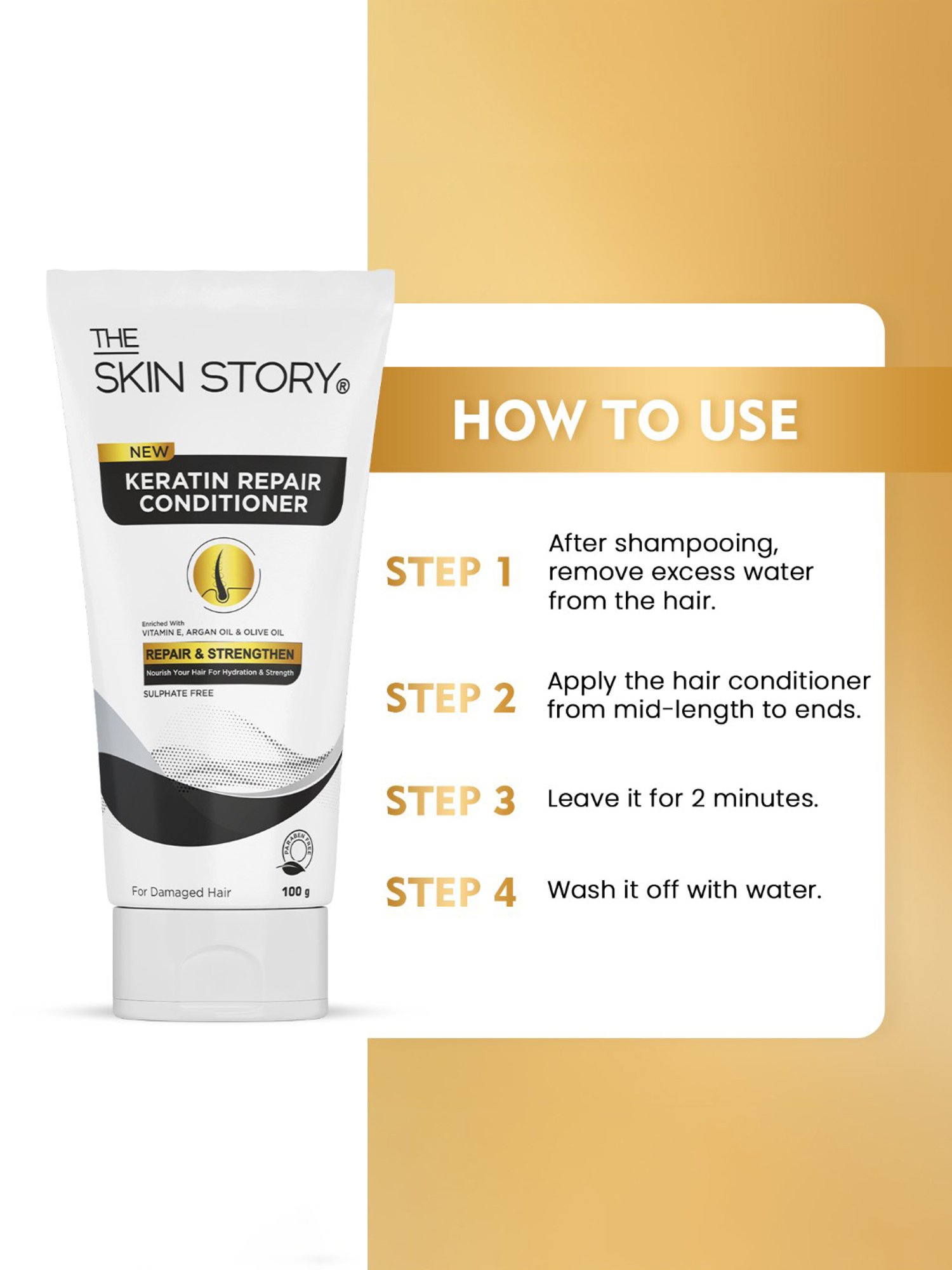 The Skin Story Vitamin E & Olive Oil Repair & Strengthen Keratin Repair Conditioner - 100 gm