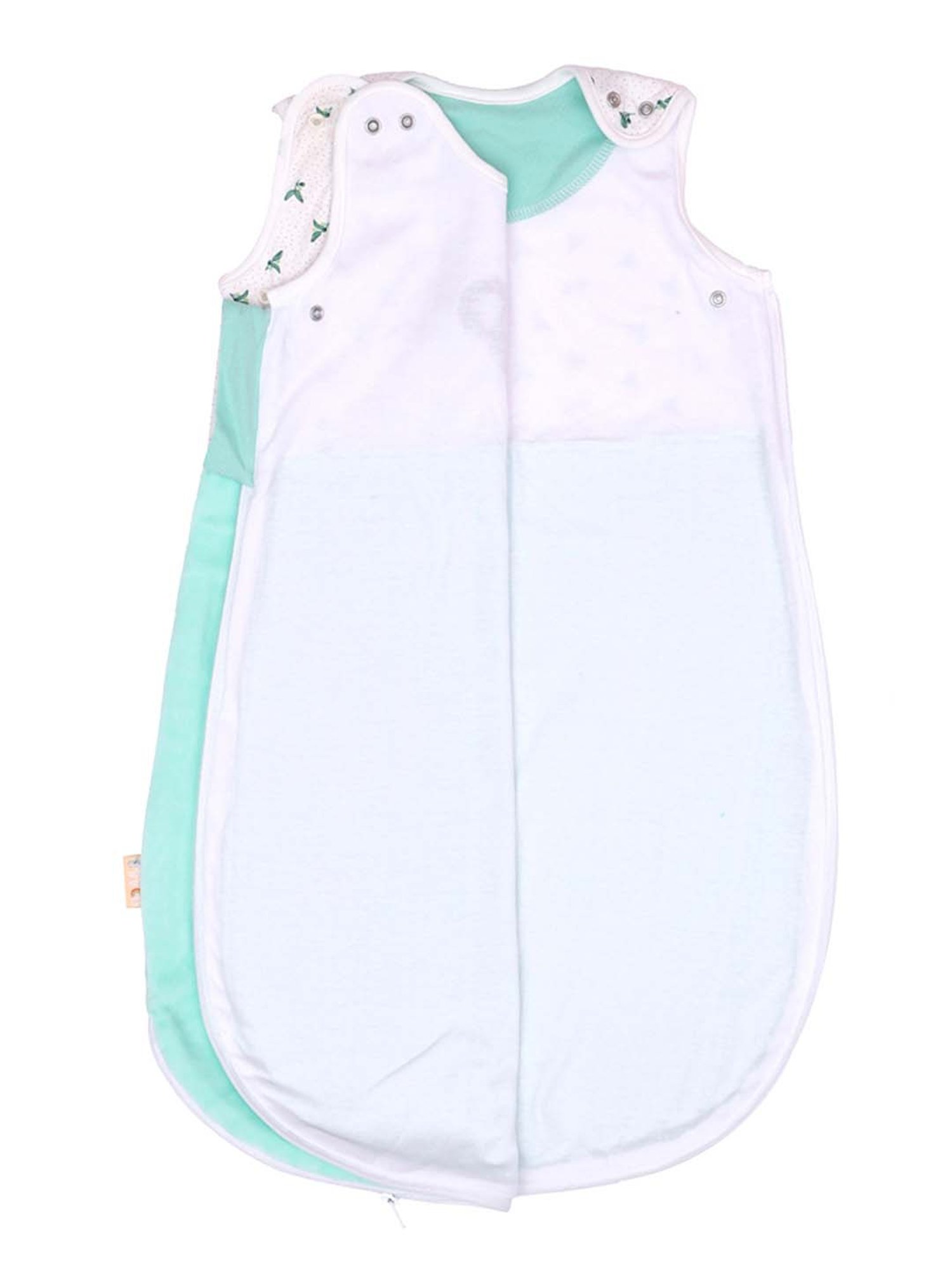 MiArcus Green & White Cotton 210 GSM Sleeping Bag (6-18 Month) - Set of 1