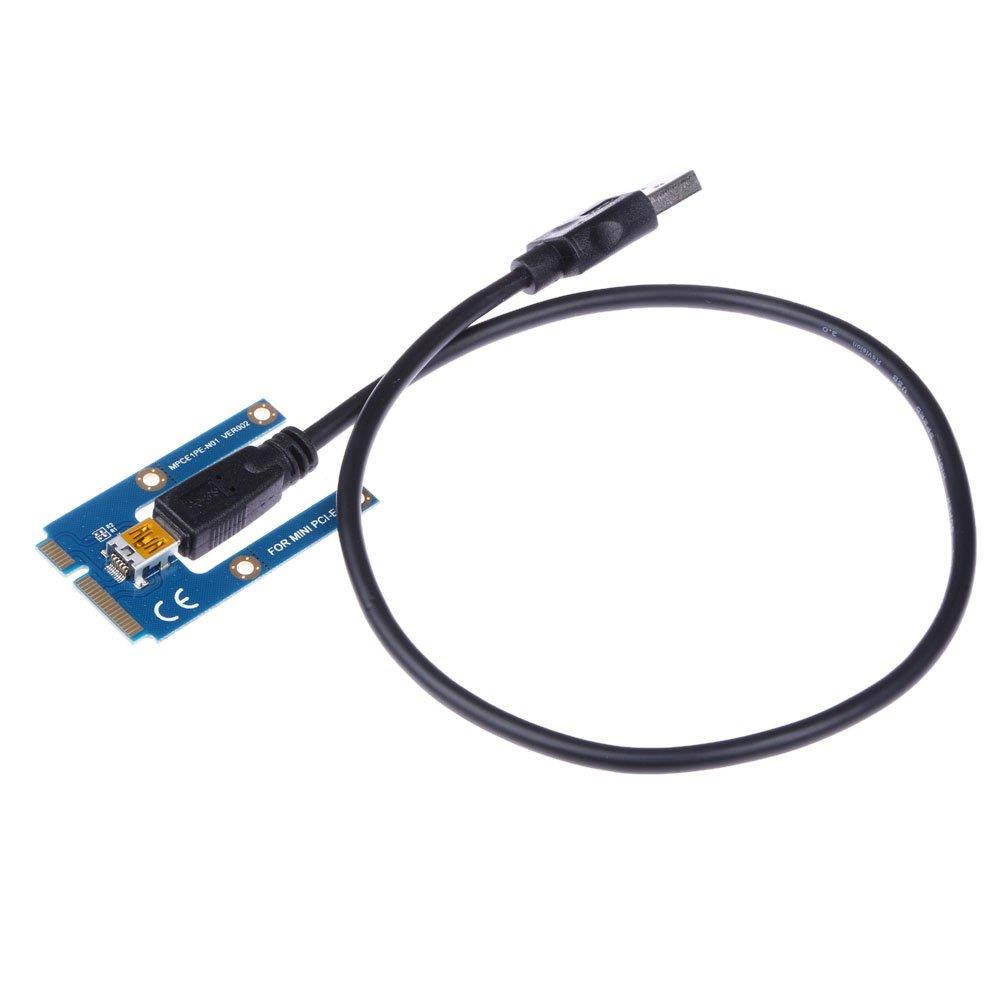 PCI-E Express 1x to16x Extender Riser Card Adapter SATA 6Pin USB 3.0 Power Cable