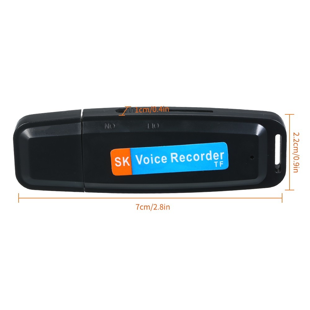 Mini Portable USB Voice Recorder Rechargeable U-Disk Recorder One-Button Recording Storage Support 1-32G TF Card for Meeting Lecture Interview