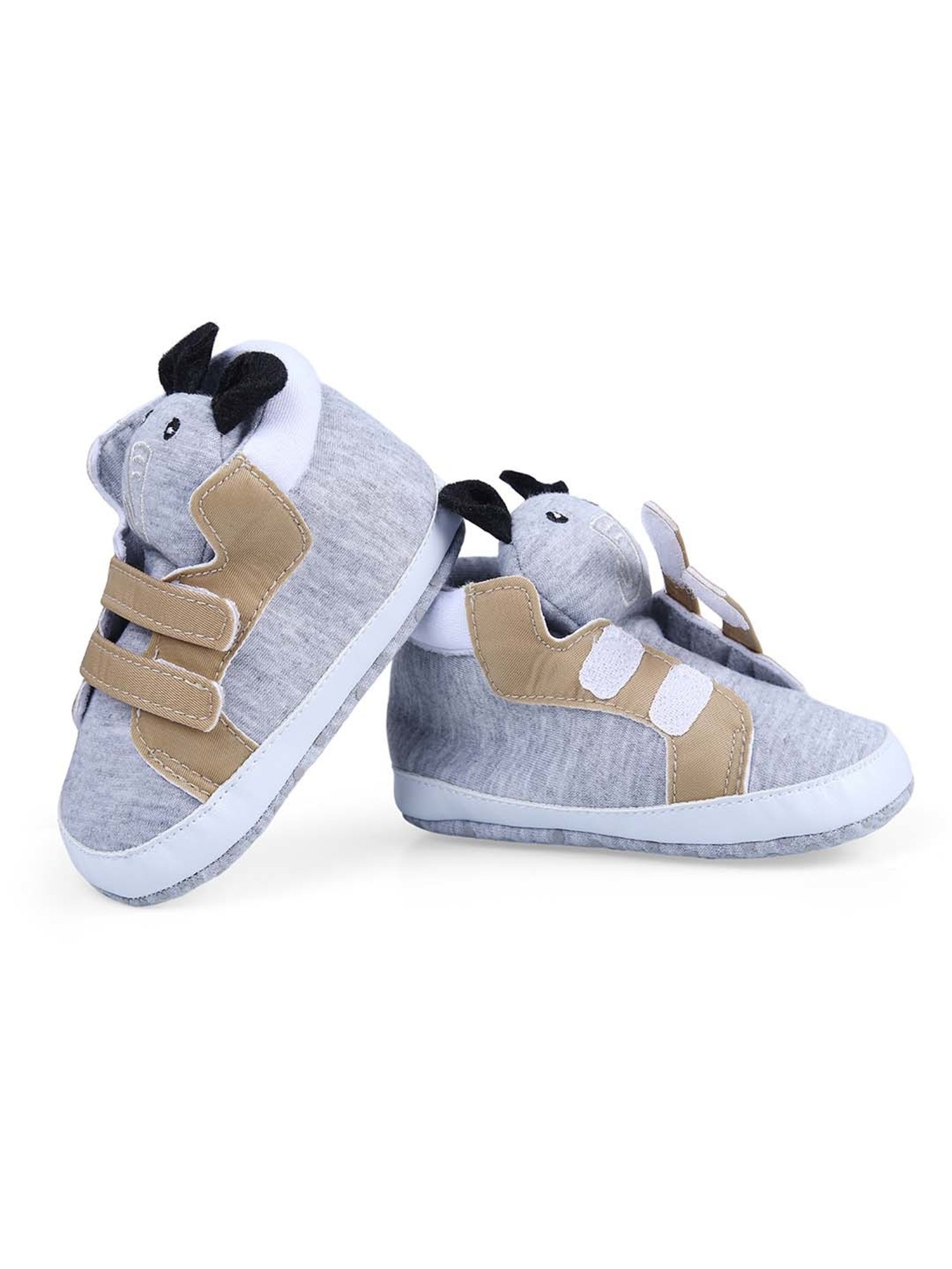 Baby Moo Kids Grey & Brown Casual Booties