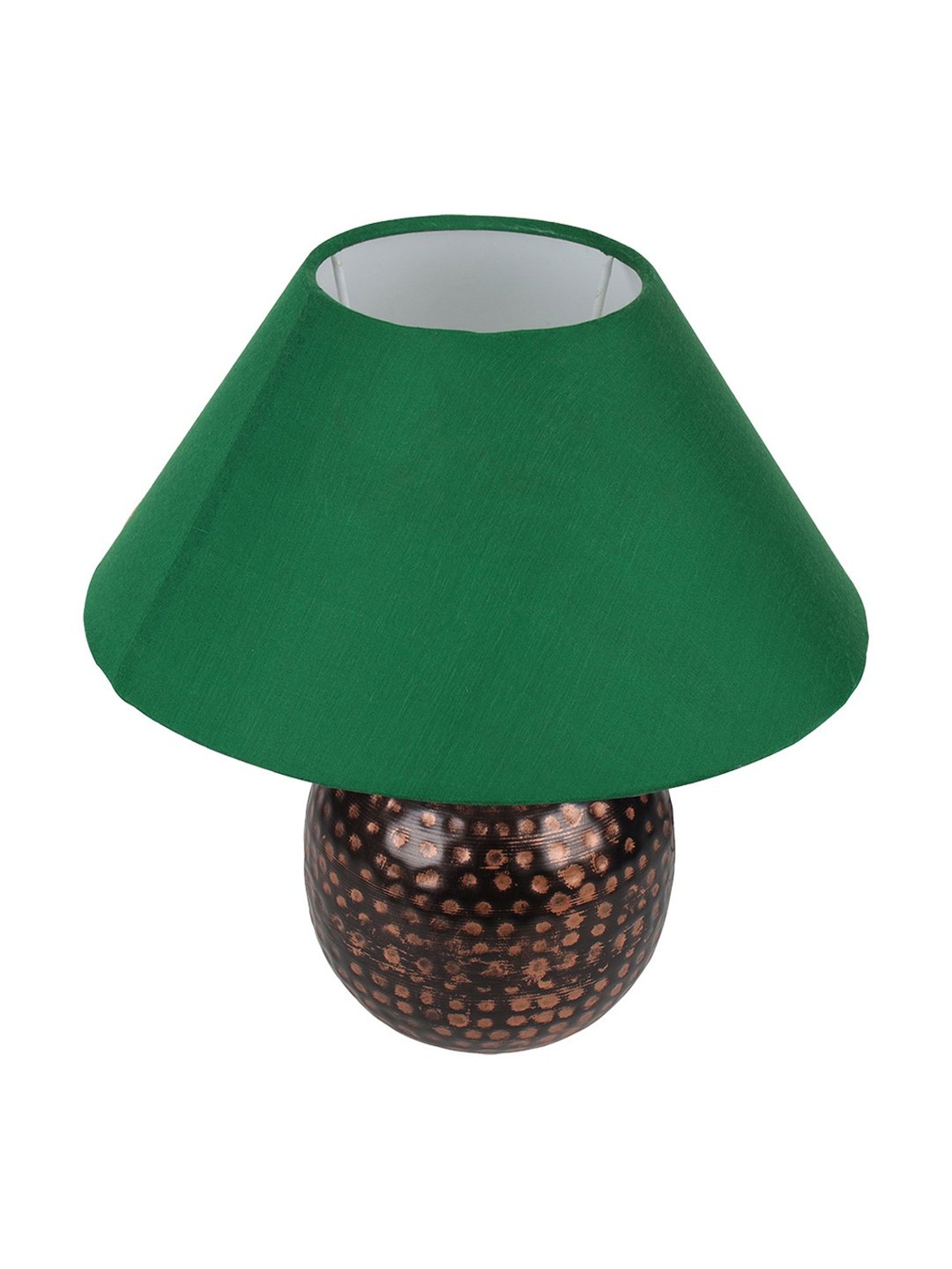 Homesake Green Hammered Oil-Rubbed Bronze Metal Linen Table Lamp