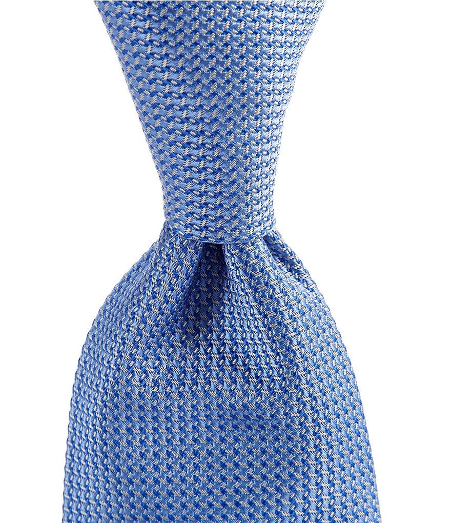 Roundtree & Yorke Big & Tall Geo Stitch 3 3/8#double; Silk Tie