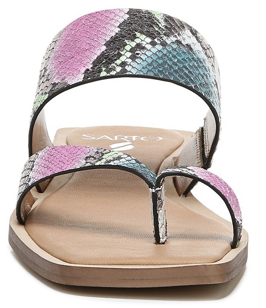 Sarto by Franco Sarto Ediana Snake Print Leather Thong Slide Sandals
