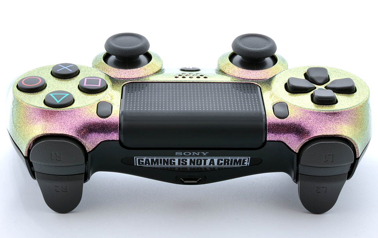 "Snow Chameleon" Ps4 PRO Rapid Fire Custom Modded Controller 40 Mods for COD BO3, Infinite Warfare, Destiny, Ghosts Quick Scope Auto Run Sniper Breath & More with CUSTOM LIGHTBAR