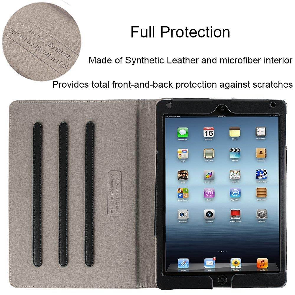 Ruban Case for iPad 9.7 inch 2018/2017 / iPad Air 2 / iPad Air - [Corner Protection] Multi-Angle Viewing Folio Stand Cover w/Pocket, Auto Wake/Sleep, American Flag