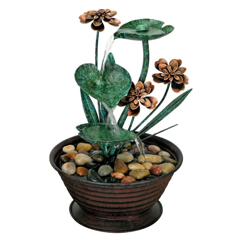 Lily Pad Indoor Water Fountain With Pump - Foreside Home & Garden