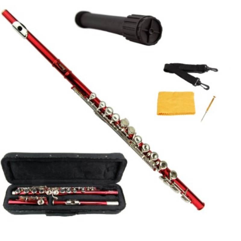 Merano Red Flute with Carrying case