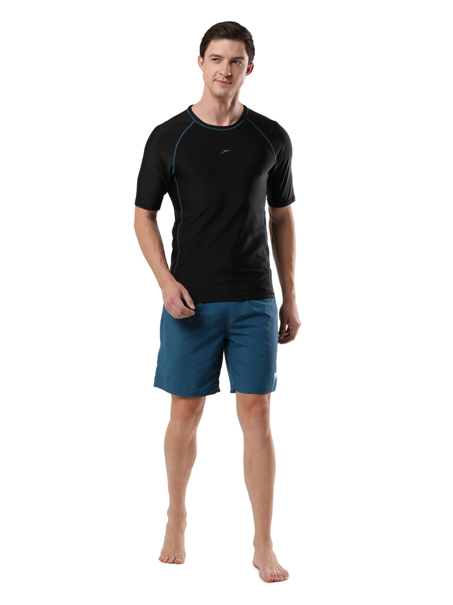 Speedo Black Regular Fit Sports T-Shirt