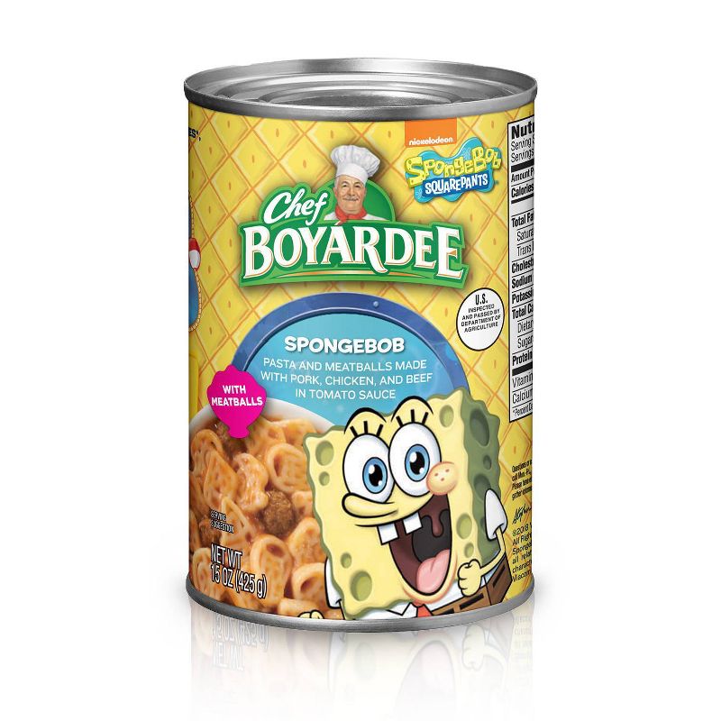 Chef BOYARDEE Spongebob Pasta Shapes with Meatballs - 15oz