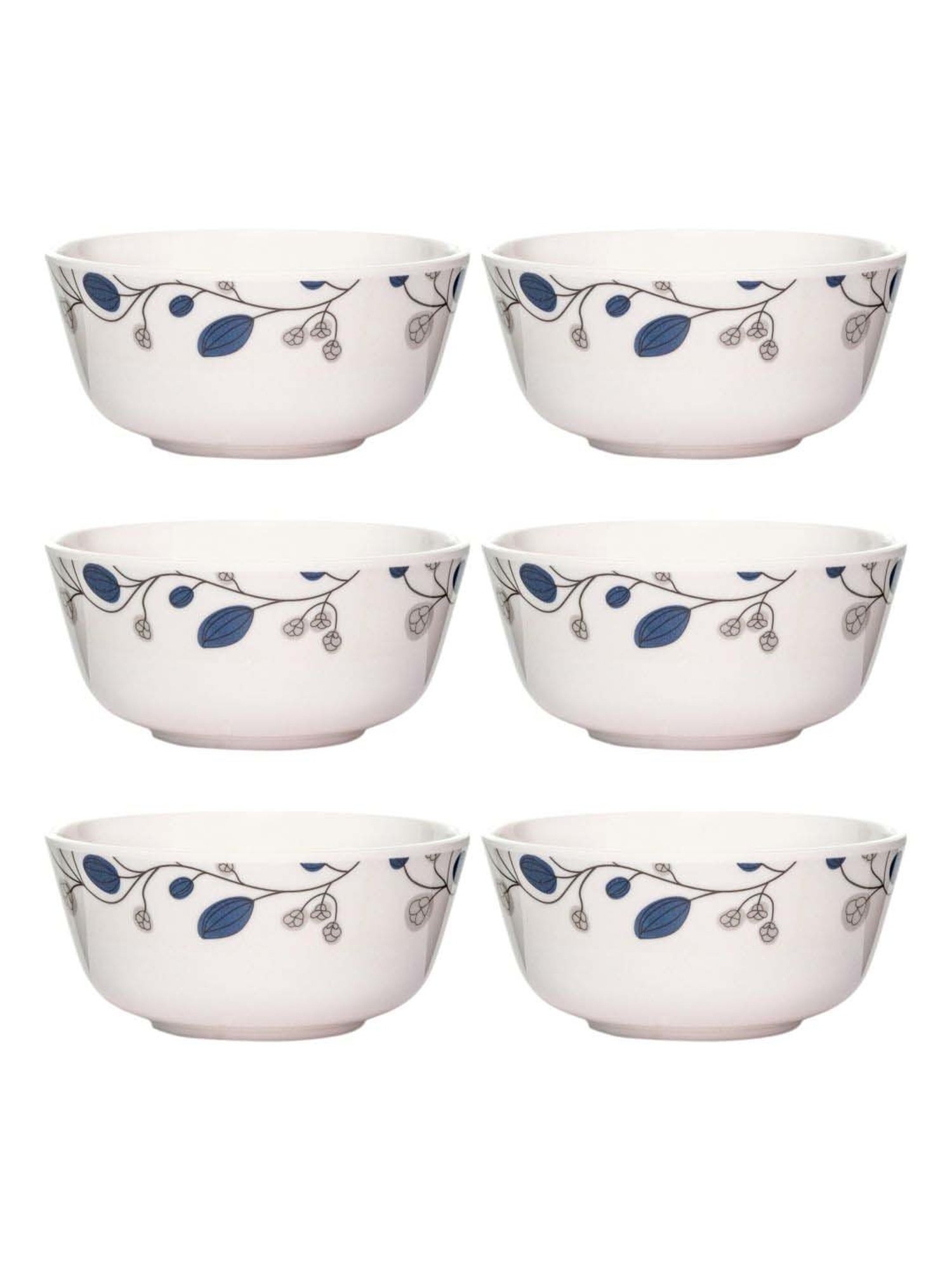 Servewell Blue Decor Melamine 10.5 cm Veg Bowl (0.24 L) - Set of 6