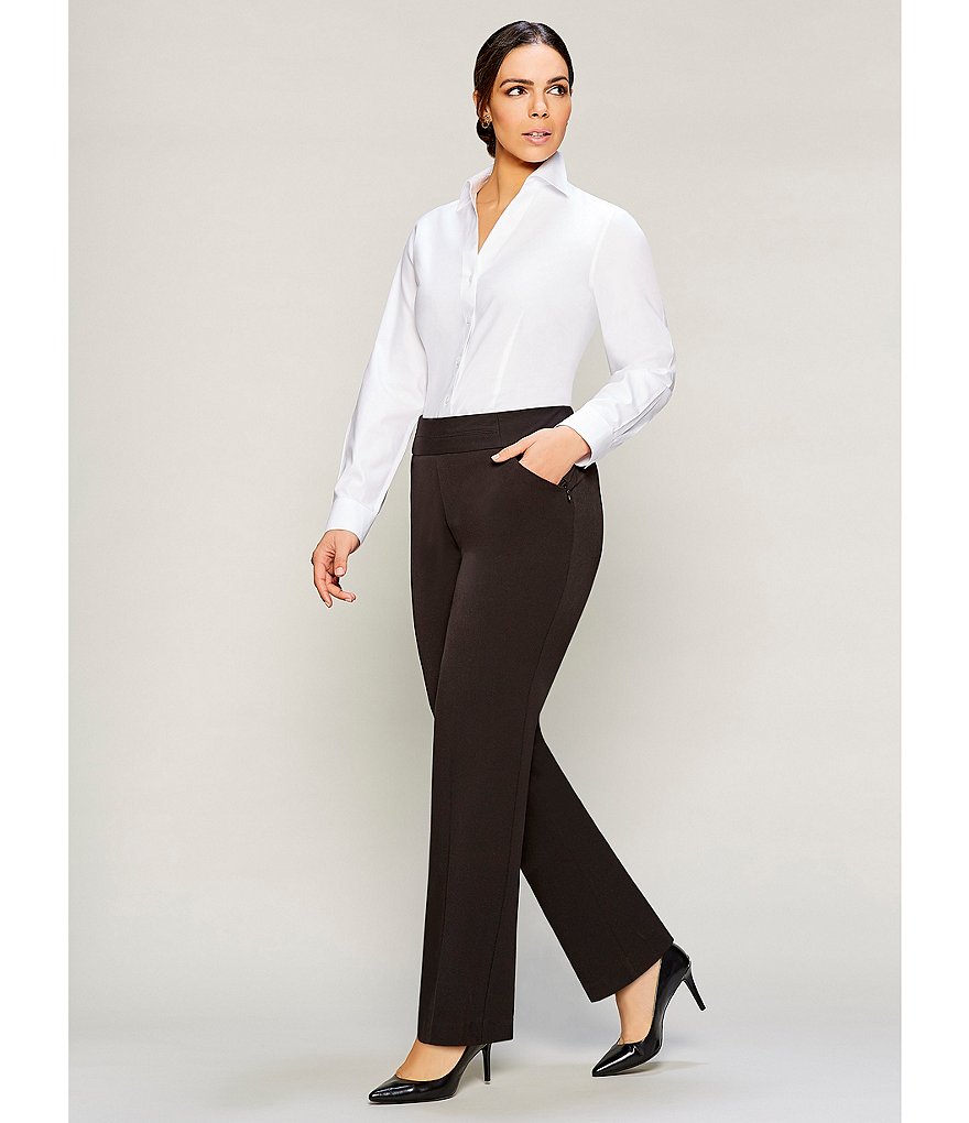 Investments Plus Size the PARK AVE fit Pull-On Straight Leg Pant with Pockets