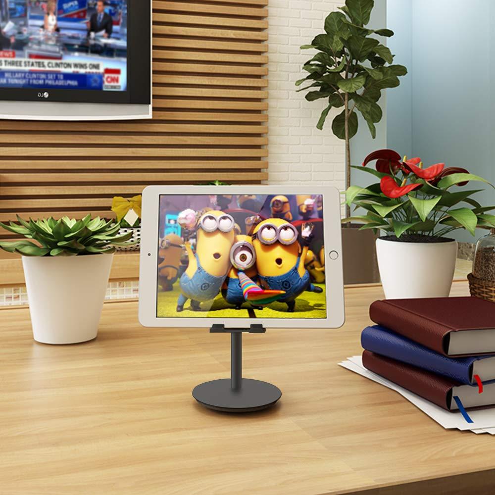 Klearlook Cell Phone Stand, Height Adjustable Desk Stand Holder Compatible for iPhone Galaxy Phone Tablet Smartphone Stand (Black)