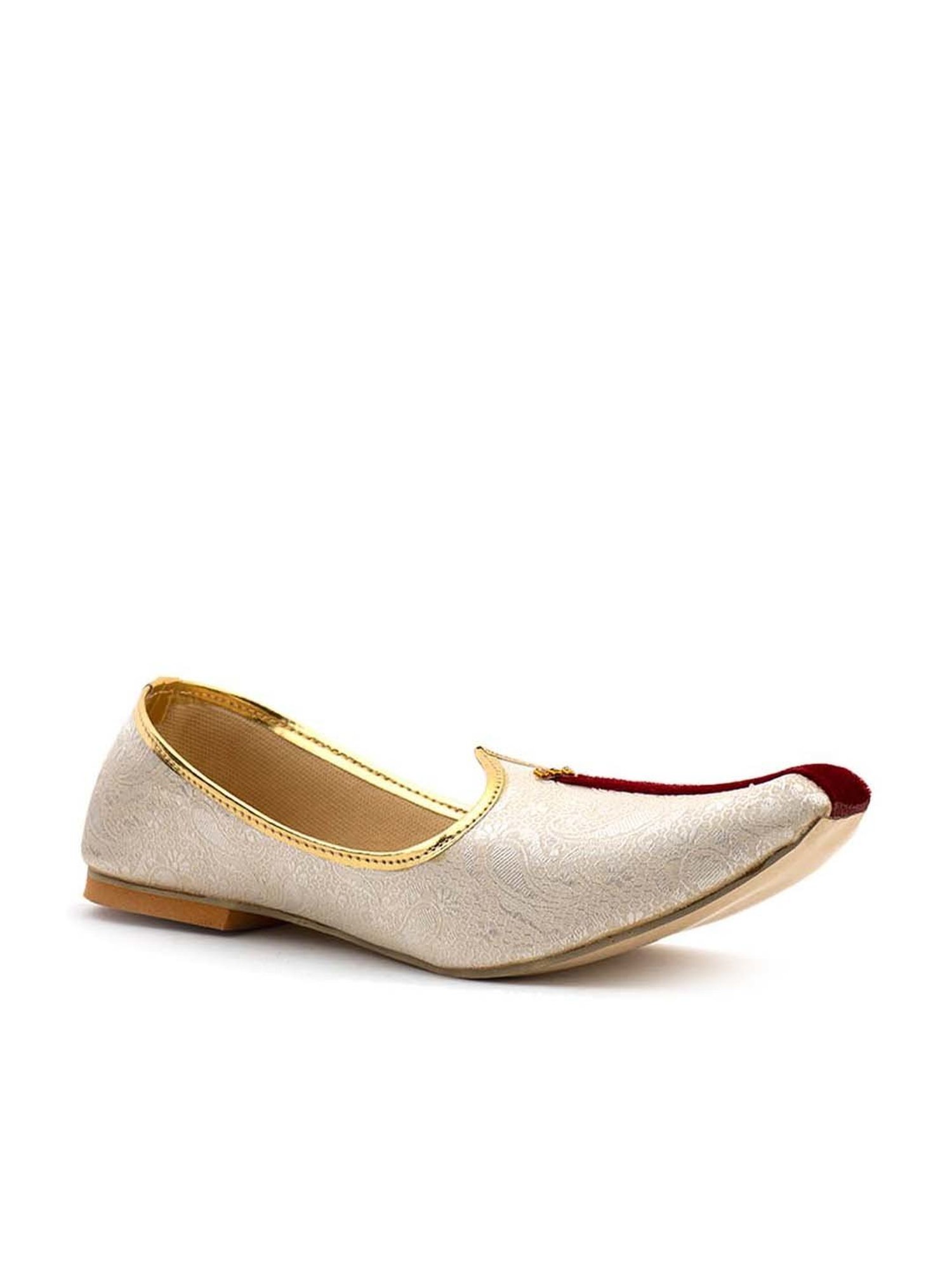 Khadim's Men's White Ethnic Juttis