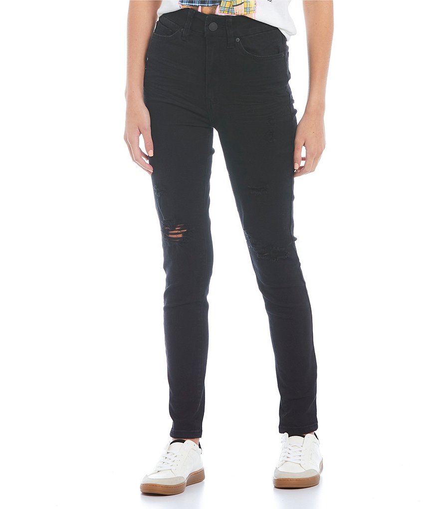 YMI Jeanswear High Rise Distressed Curvy Skinny Jeans