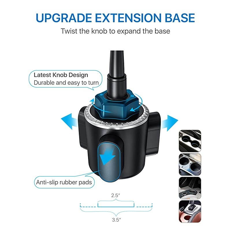 Cup Holder Phone Mount Ultimate Easy Clamp HandsFree Cup Phone Holder for Car Adjustable Long Neck Cup Phone Cradle Car Mount Compatible for iPhone SE11 ProXRXS MaxX8 PlusSamsung S20+