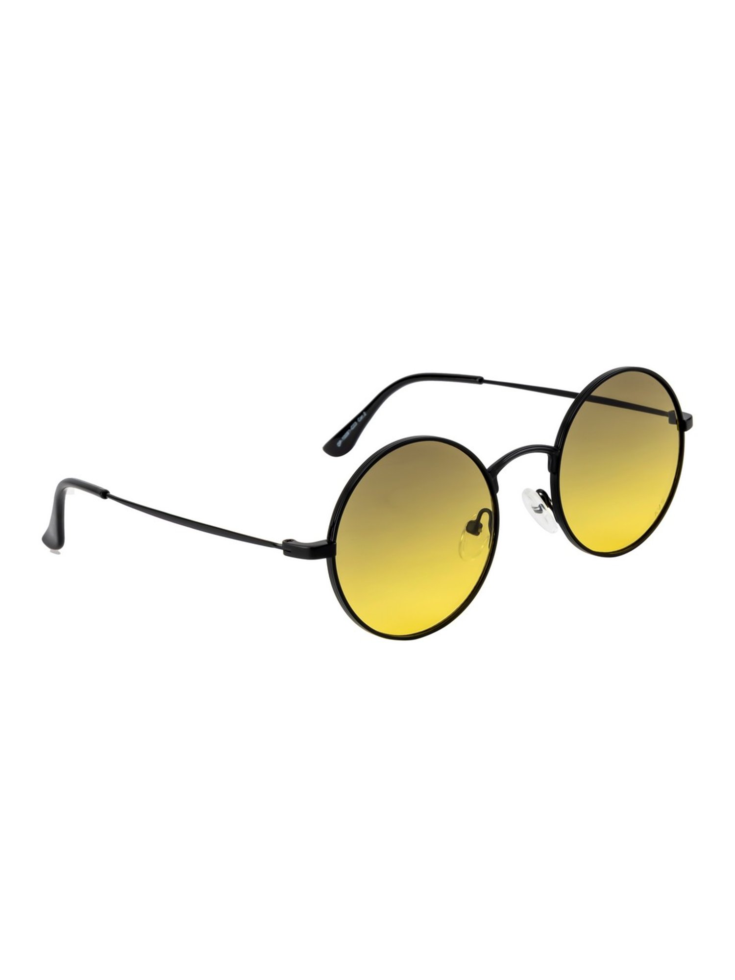 Opium Yellow Full Rim Round Sunglasses For Women