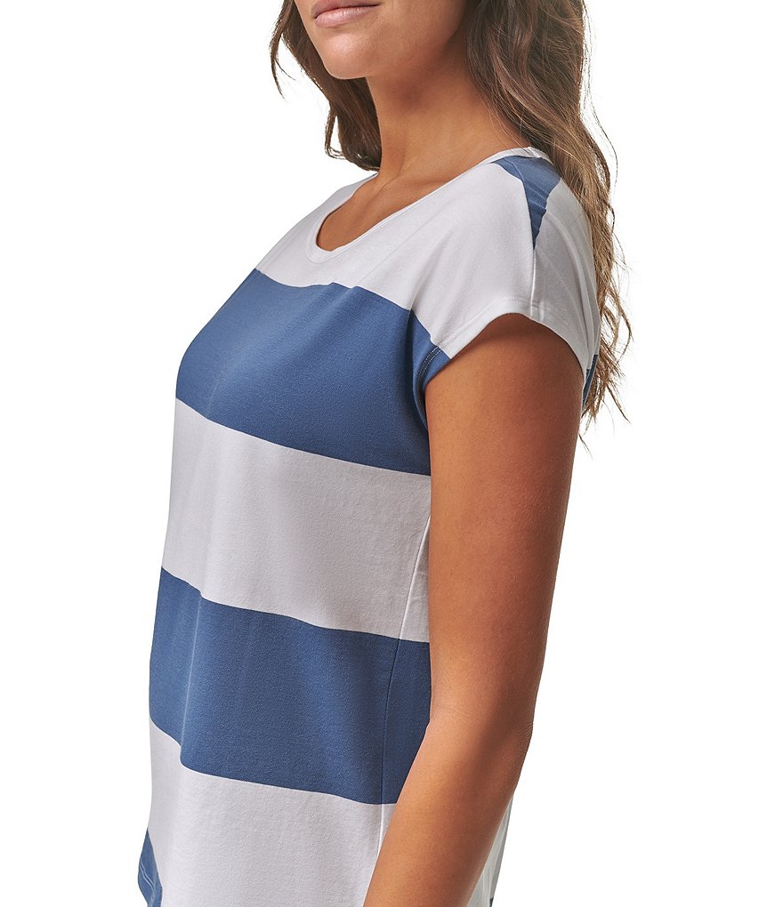 Marc New York Rugby Stripe Dolman Cap Sleeve Tee