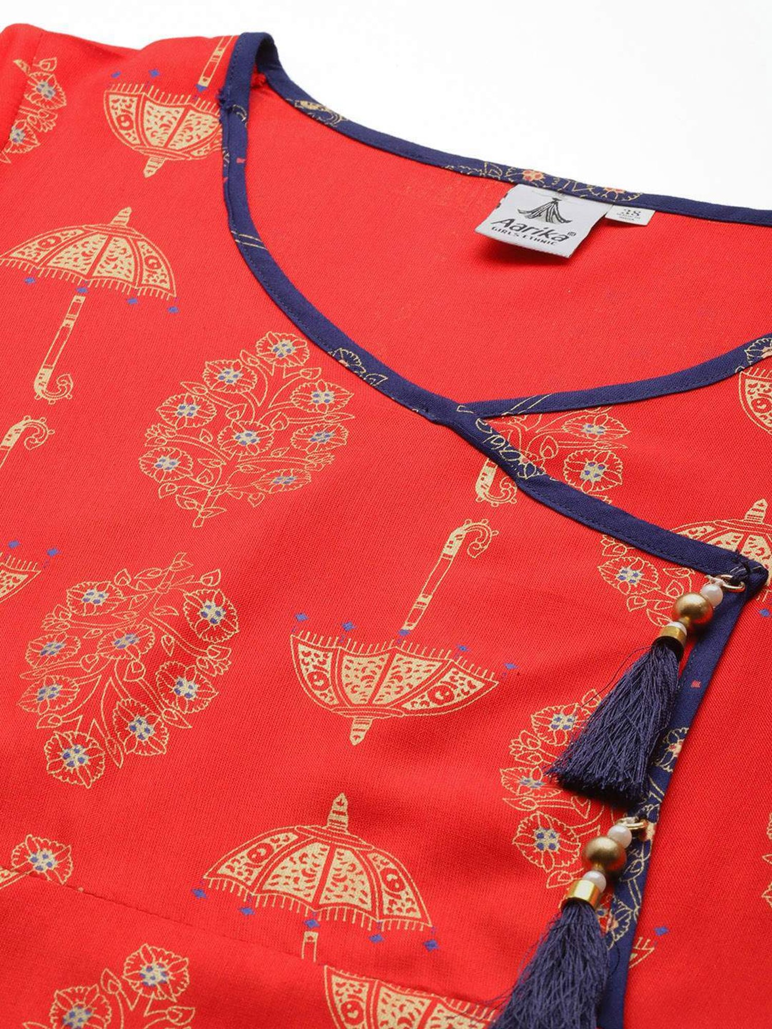 Aarika Coral Cotton Printed A Line Kurta