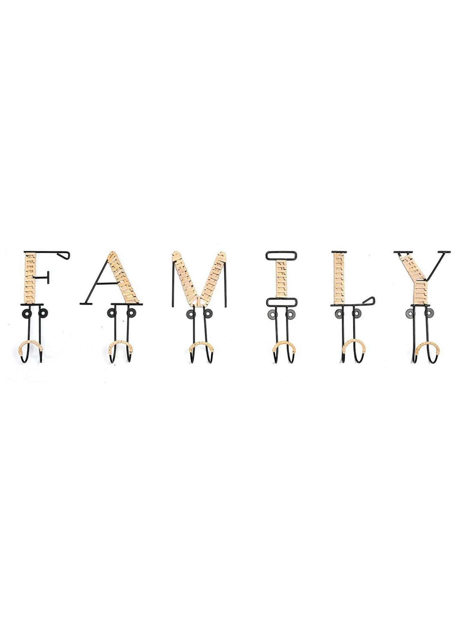 @home Nilkamal Black & Brown Metal Wall Hooks - Set of 6